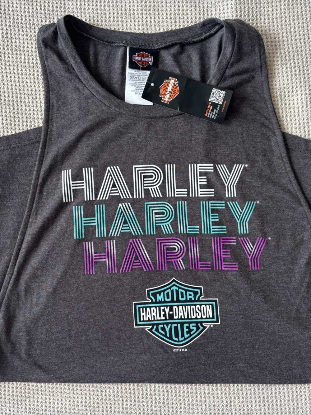 NWT Harley-Davidson Muscle Tank Top - Doerflers’ Hays KS Grey Size M
